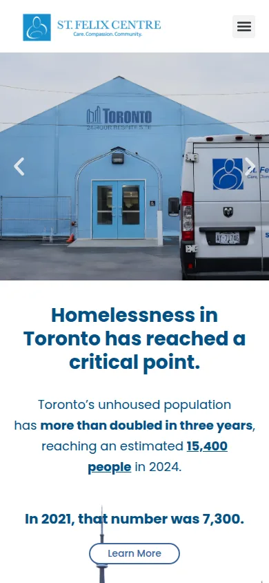 St. Felix Centre homepage on mobile, designed and built by gang&lani media