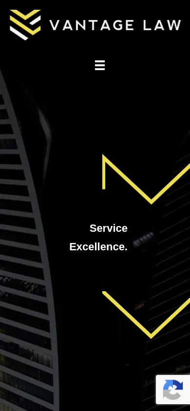 Vantage Law homepage on mobile, designed and built by gang&lani media